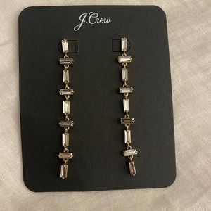Jcrew new never been worn etymology earrings gold and crystal